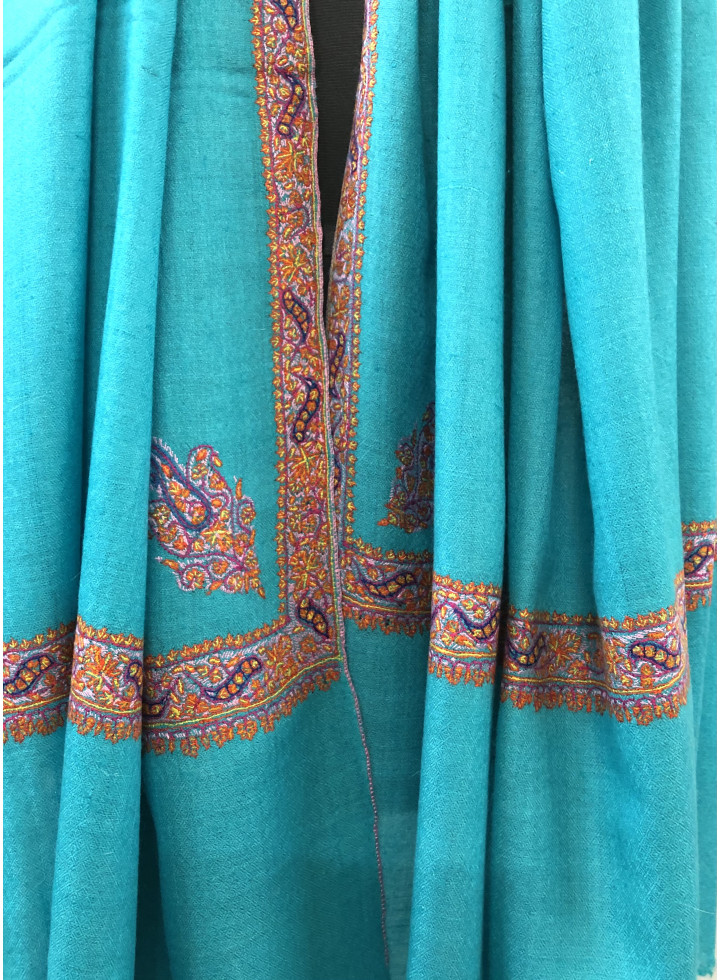 Bluebird Hashidar Sozni Embroidery Cashmere Pashmina Shawl
