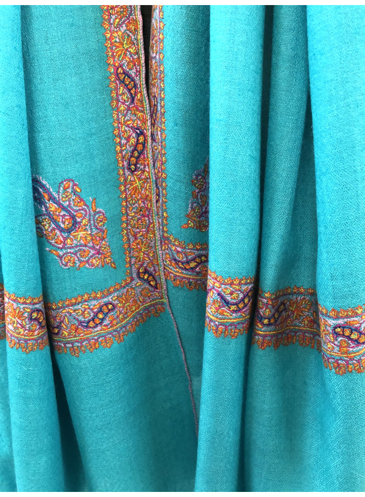 Bluebird Hashidar Sozni Embroidery Cashmere Pashmina Shawl