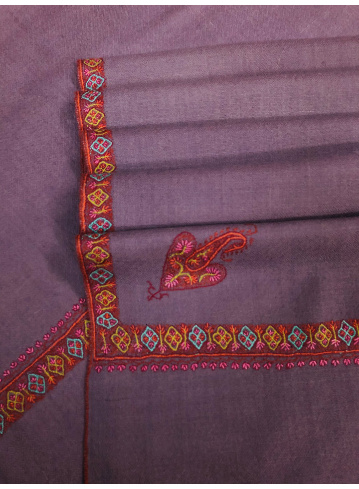 Grape Shake Hashidar Sozni Embroidery Cashmere Pashmina Shawl