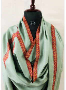 Green Milieu Hashidar Sozni Embroidery Cashmere Pashmina Shawl