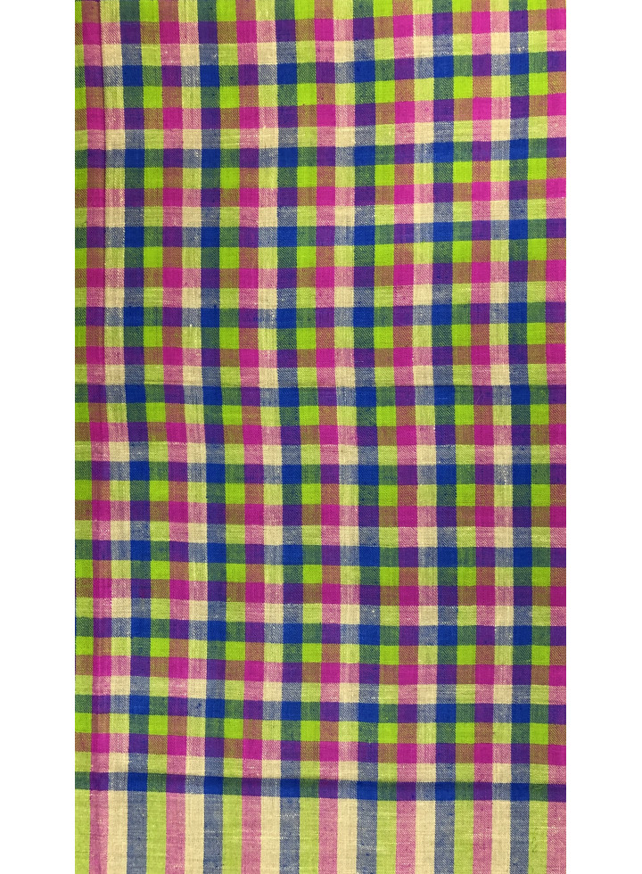 Checkered Multicolor Gingham Real Cashmere Pashmina Shawl