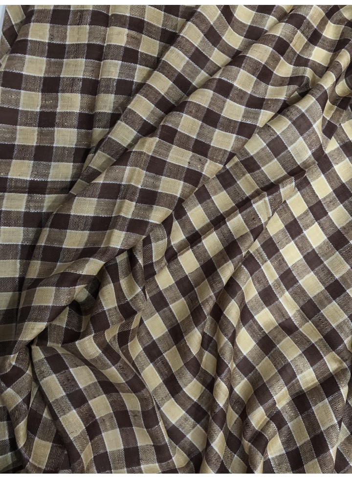 Pashmina Brown Check Outlined Stole
