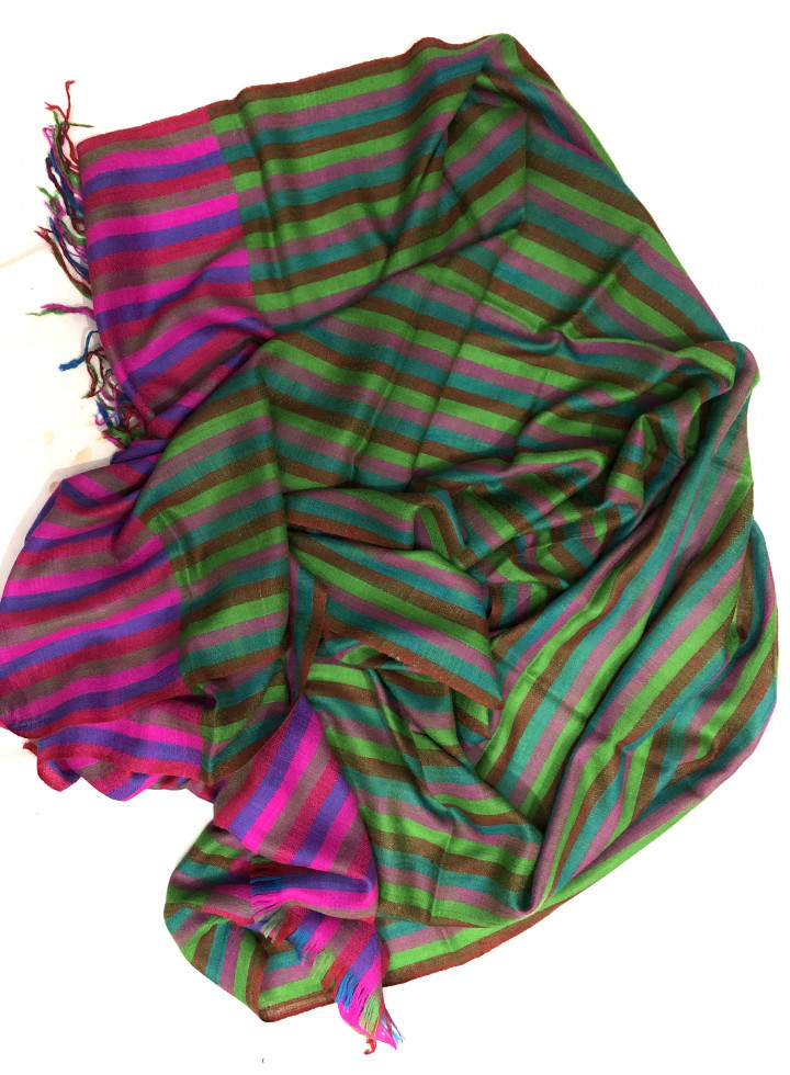 Shadow Stripes Multicolor Cashmere Pashmina Stole