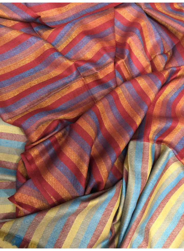 Smooth Multicolored Stripes Real cashmere Pashmina Stole