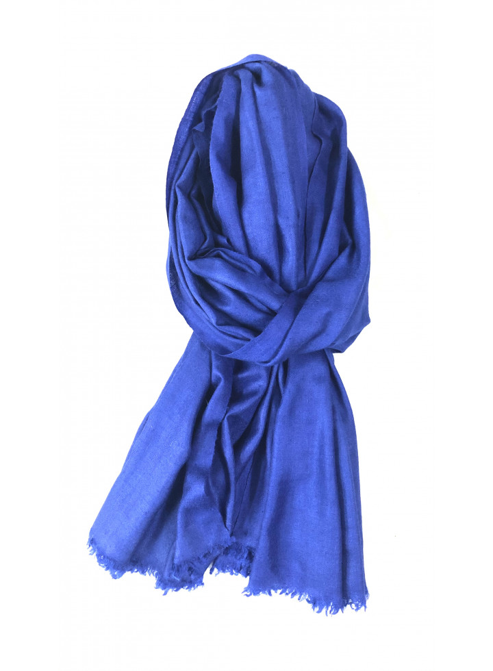 Dazzling Blue Genuine Cashmere Pashmina Stole