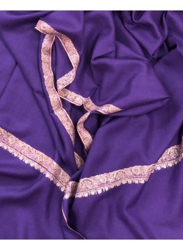 Pashmina Tillandsia Purple Border Embroidery Stole
